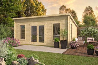Blokhut Tuinhuis Calpe 595 x 500 Wanddikte 44 mm onbehandeld