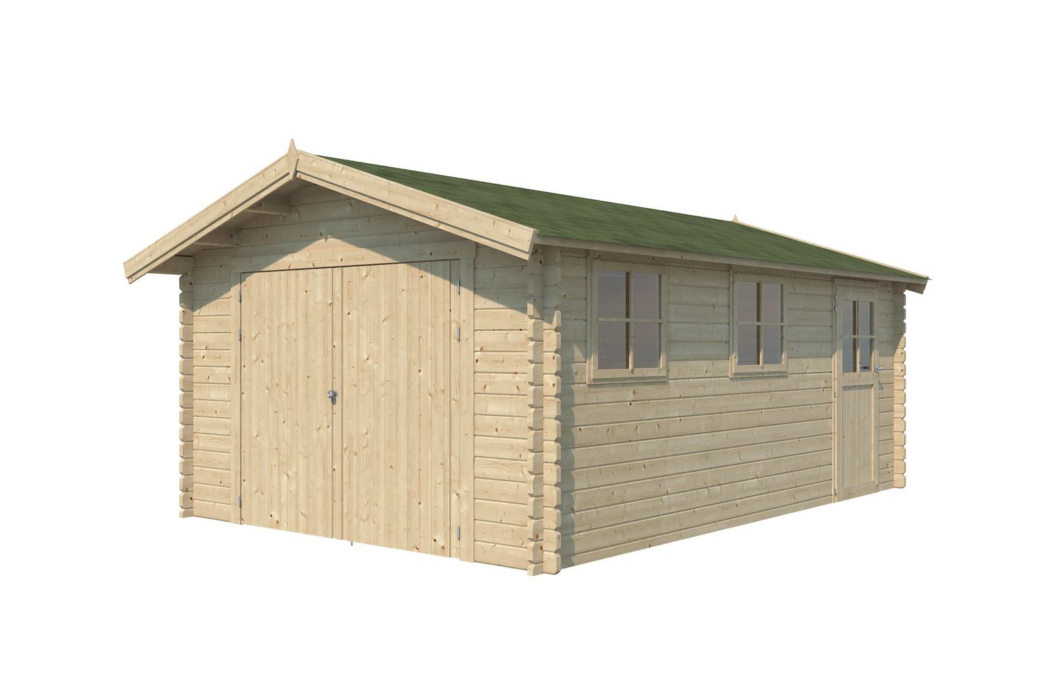 Woodlands Garage Classic 385 x 565 cm Wanddikte 44 mm met dakshingles