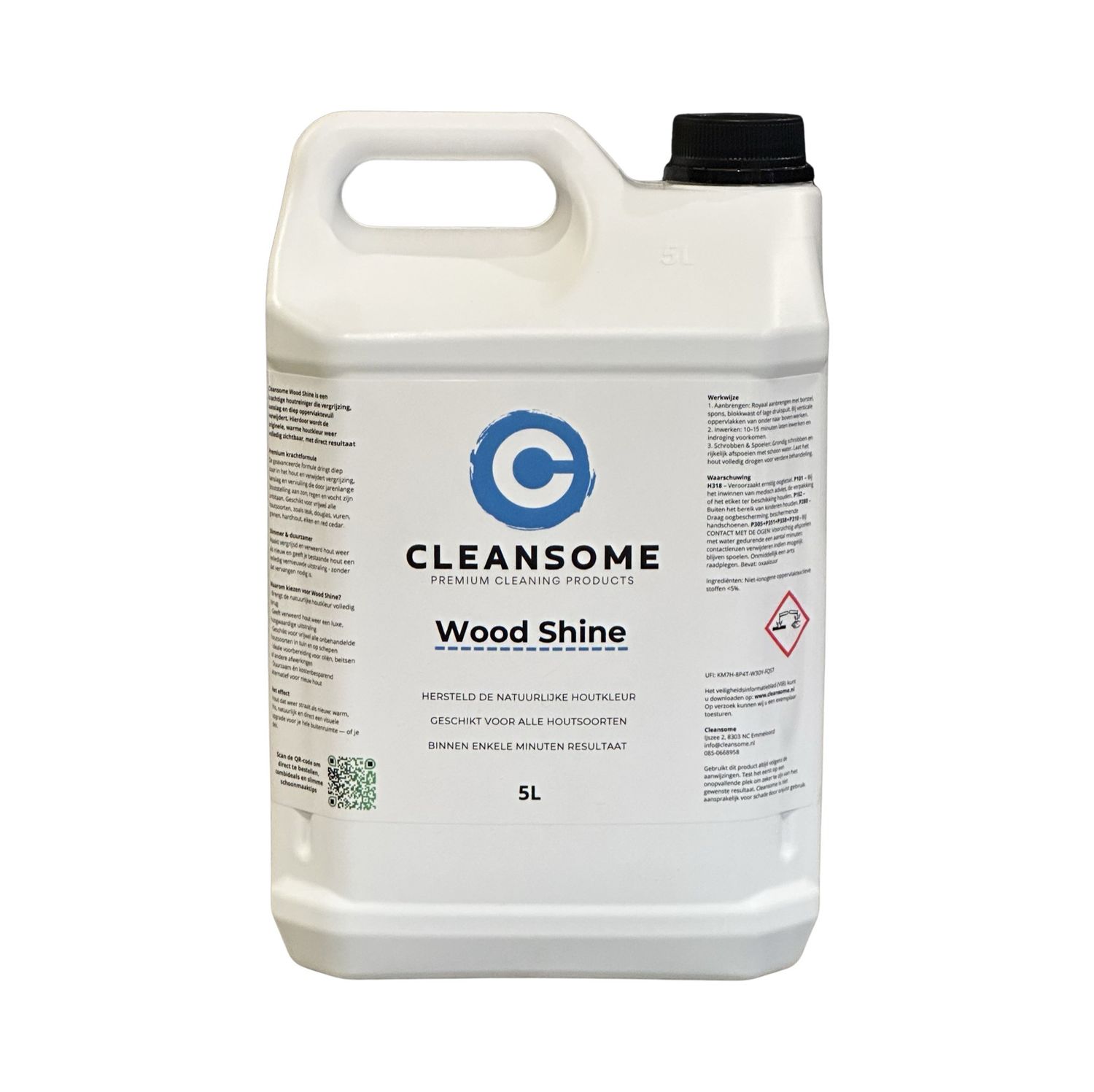 Cleansome Wood Shine 5 liter – professionele houtontgrijzer voor vergrijsd en vervuild hout