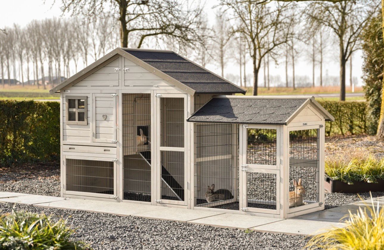 Konijnenhok met ren Holiday Medium Light-Grey