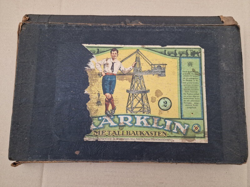Märklin Metallbaukasten 2 + 2A, gut gefüllt.