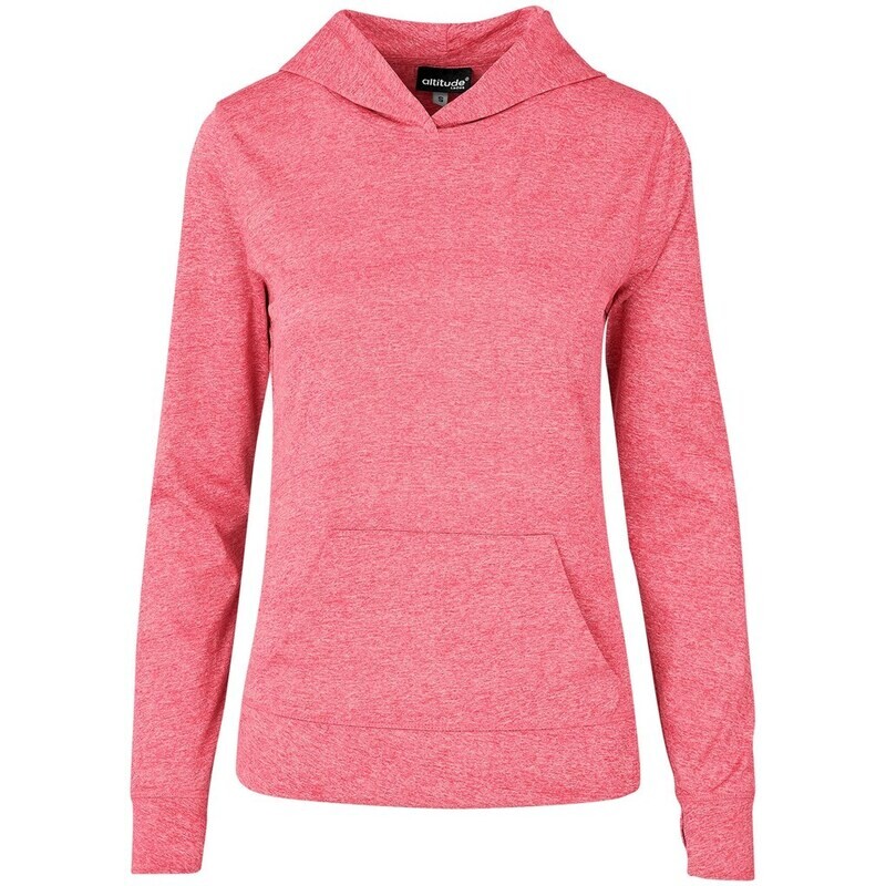 Ladies Fitness Lightweight Hooded Sweater - Red