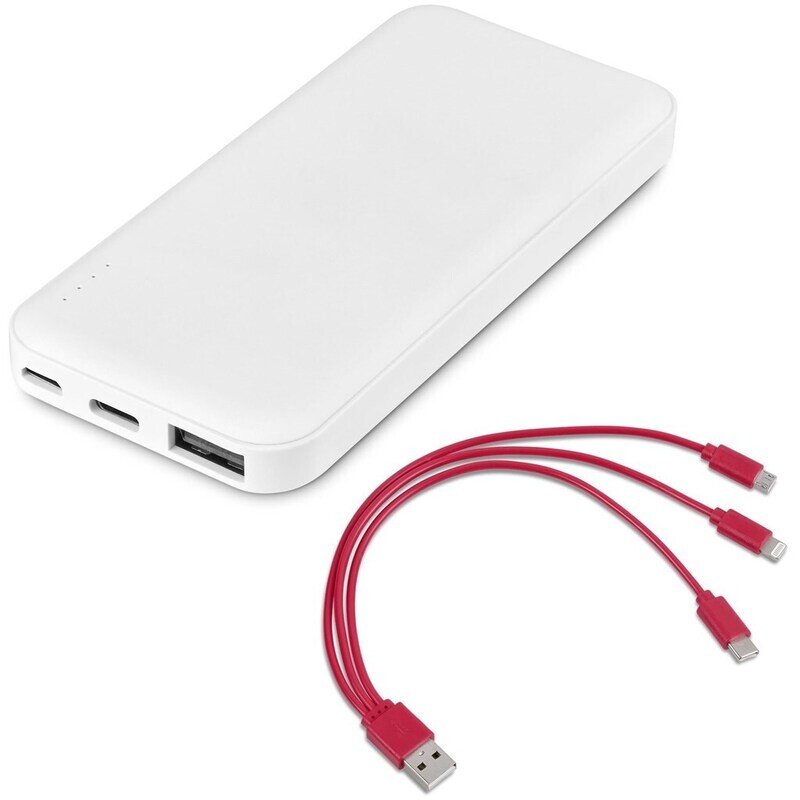 Kingpin White 5 Compact Power Bank - 5,000mAh - Red