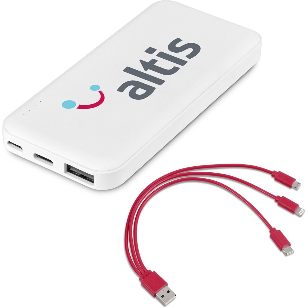 Kingpin White 5 Compact Power Bank - 5,000mAh - Red