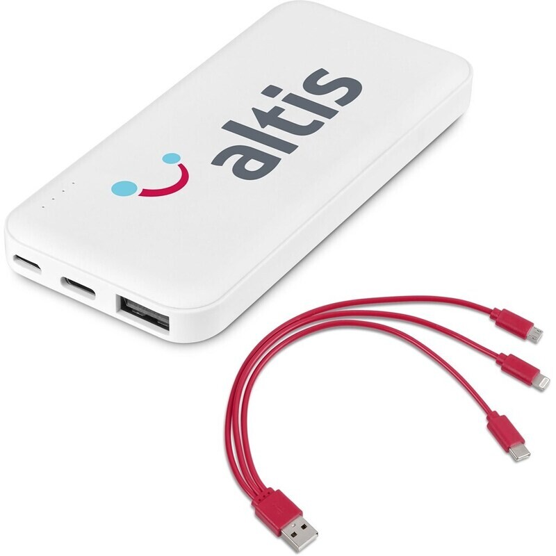 Kingpin White 5 Compact Power Bank - 5,000mAh - Red