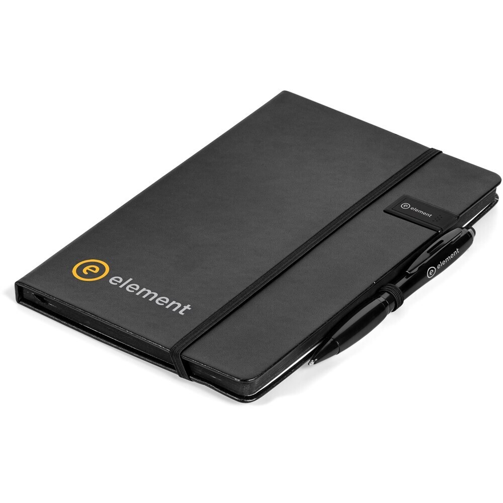 Century USB Notebook &amp; Pen Set - 8GB - Black