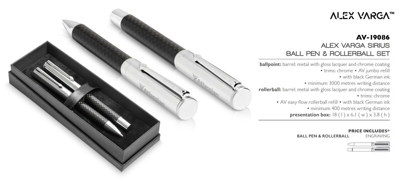 Alex Varga Sirius Ball Pen &amp; Rollerball Set
