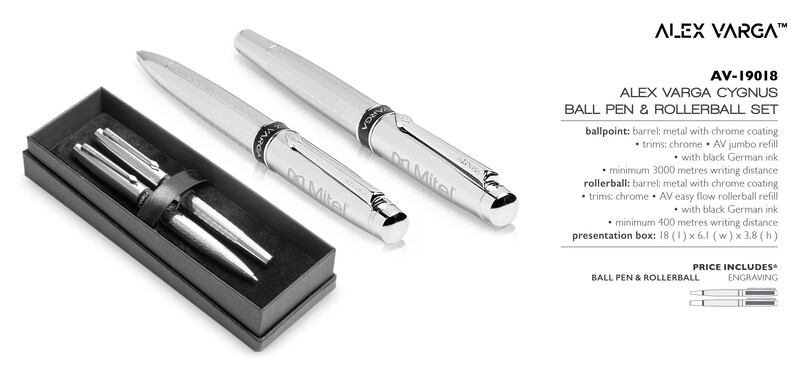 Alex Varga Cygnus Ball Pen &amp; Rollerball Set