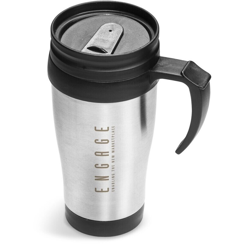 Arabica Stainless Steel &amp; Plastic Double-Wall Mug - 450ml