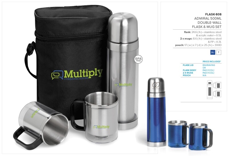 Admiral Stainless Steel Vacuum Flask &amp; Mug Set