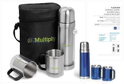 Admiral Stainless Steel Vacuum Flask &amp; Mug Set
