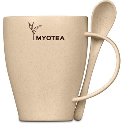 Okiyo Kawai Wheat Straw Mug &amp; Spoon - 350ml