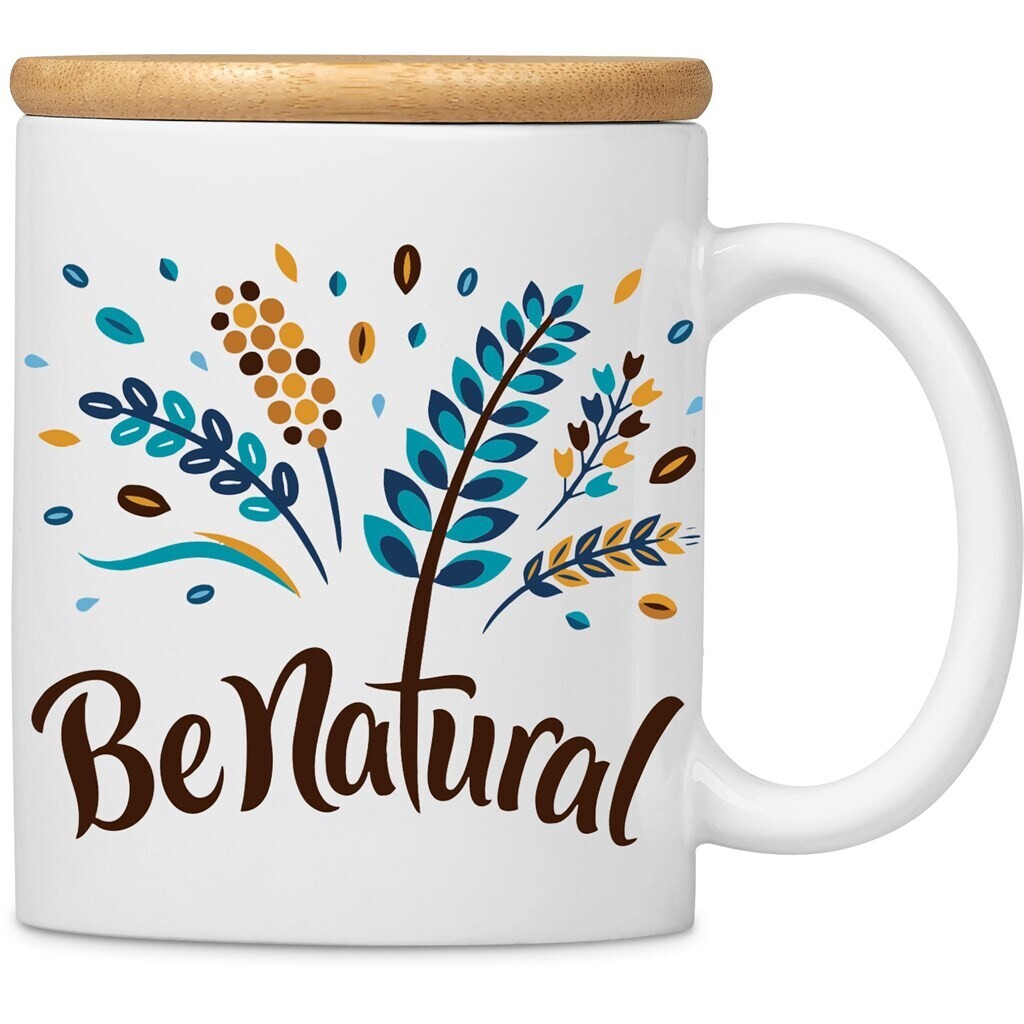 Okiyo Sozo Bamboo &amp; Ceramic Sublimation Coffee Mug - 330ml