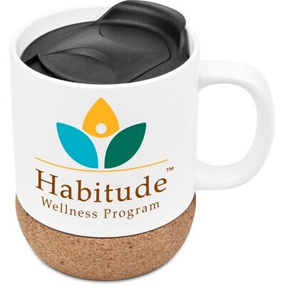 Serendipio Sienna Cork &amp; Ceramic Sublimation Coffee Mug - 340ml