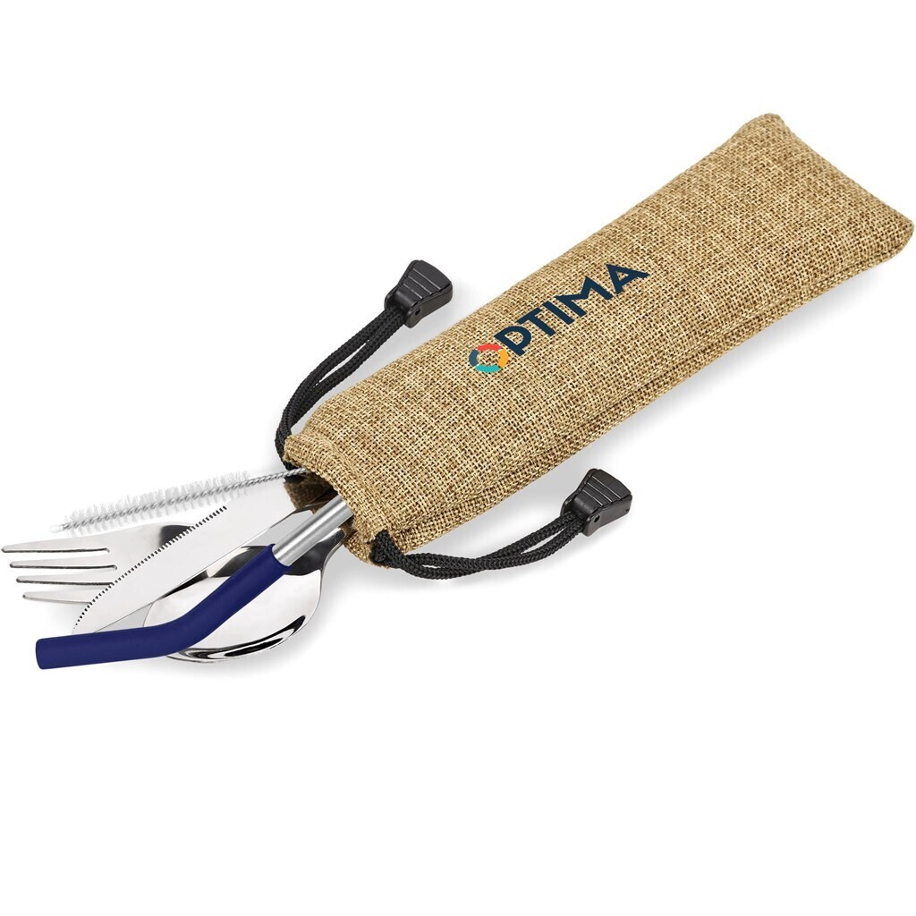 Kooshty Safari Cutlery &amp; Straw Set - Navy