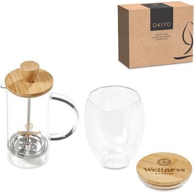 Okiyo Aibo Glass &amp; Bamboo Coffee Set