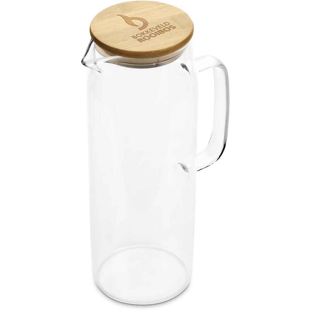 Okiyo Hamana Glass &amp; Bamboo Water Jug - 1.5 Litre