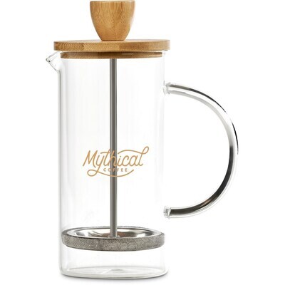 Okiyo Osu Glass &amp; Bamboo Coffee Plunger - 350ml