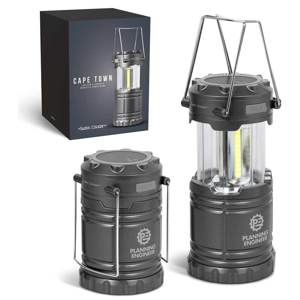 Swiss Cougar Cape Town Lantern &amp; Wireless Charging Power Bank - 4,000mAh