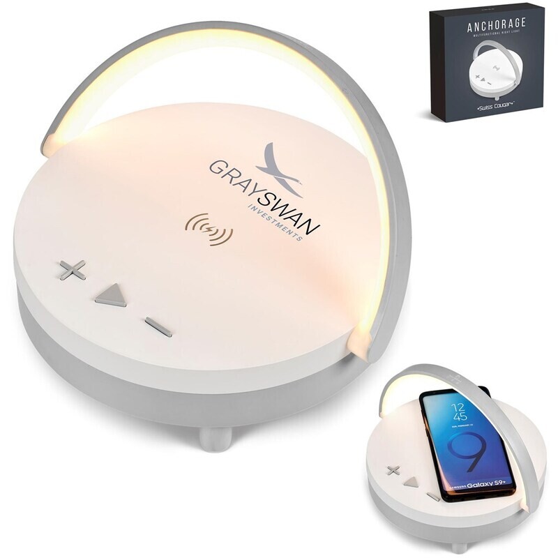 Swiss Cougar Anchorage Bluetooth Speaker, Wireless Charger &amp; Night Light