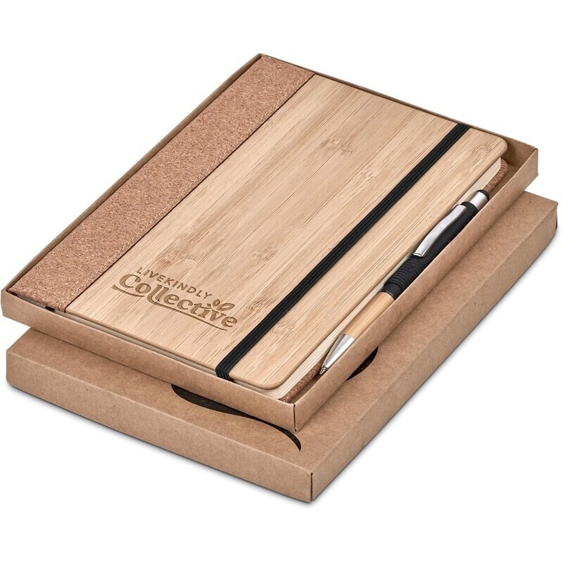 Okiyo Eri Bamboo &amp; Cork Notebook &amp; Pen Set