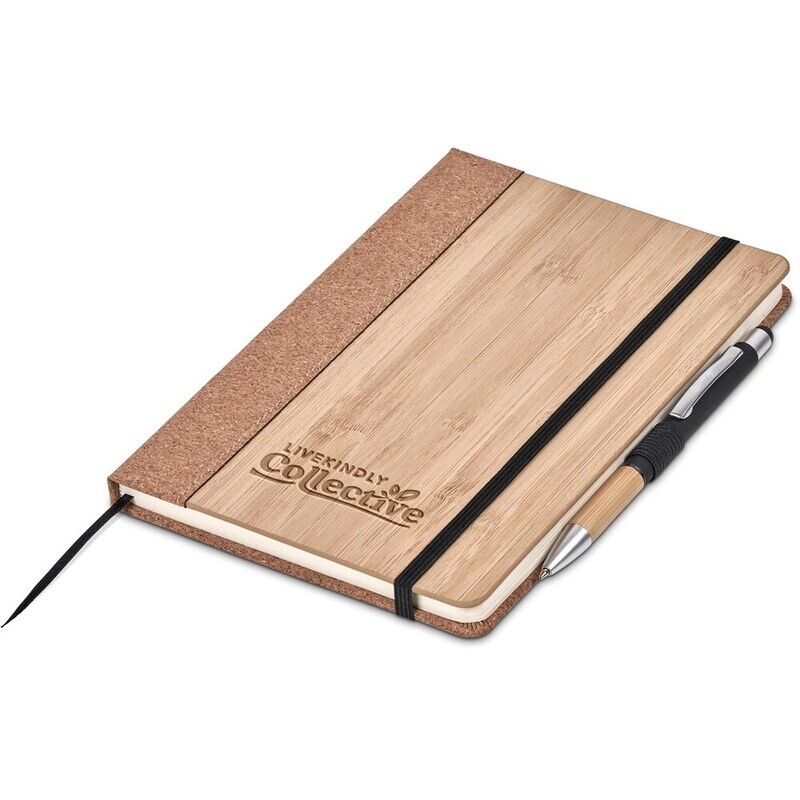 Okiyo Eri Bamboo &amp; Cork Notebook &amp; Pen Set