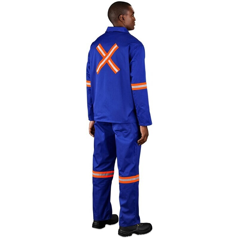 Site Premium Polycotton Jacket - Reflective Arms &amp; Back - Orange Tape