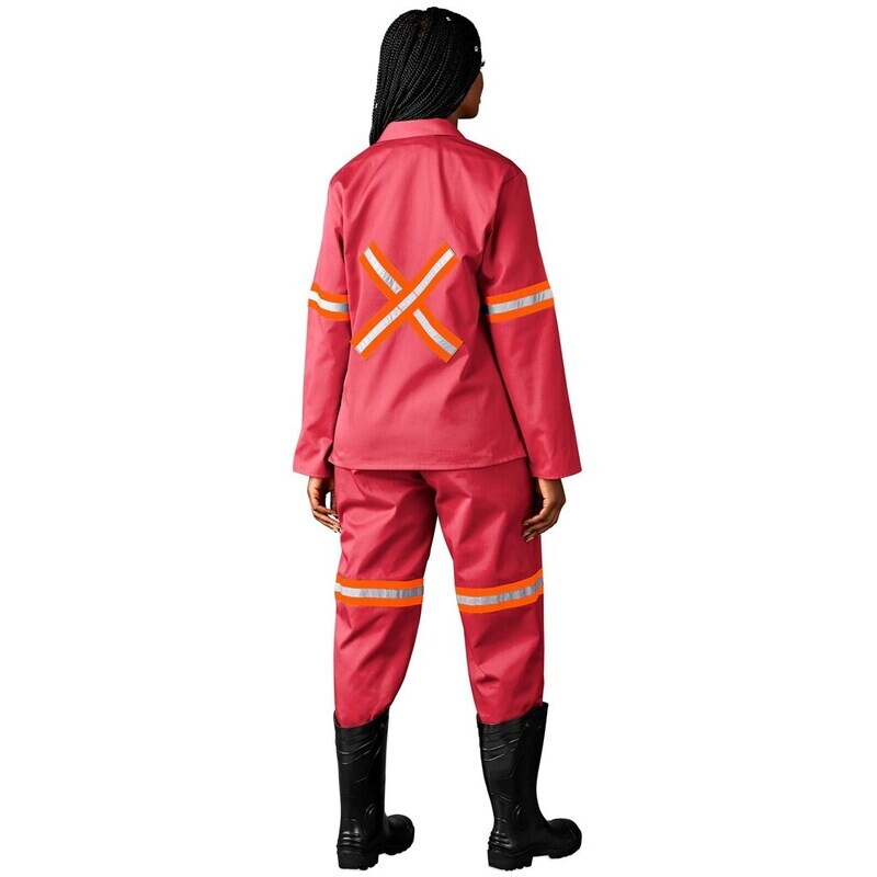 Trade Polycotton Conti - Suit Reflective Arms, Legs &amp; Back - Orange Tape