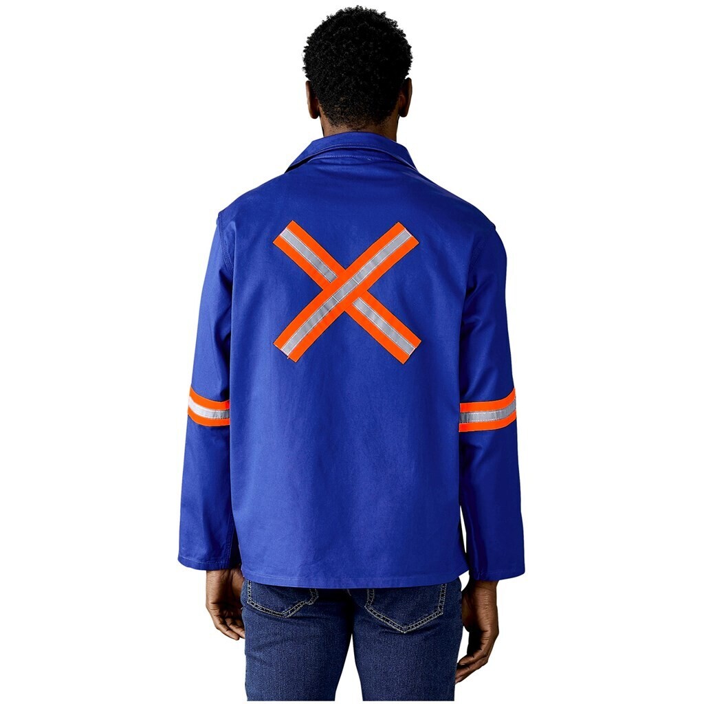 Artisan Premium 100% Cotton Jacket - Reflective Arms &amp; Back - Orange Tape