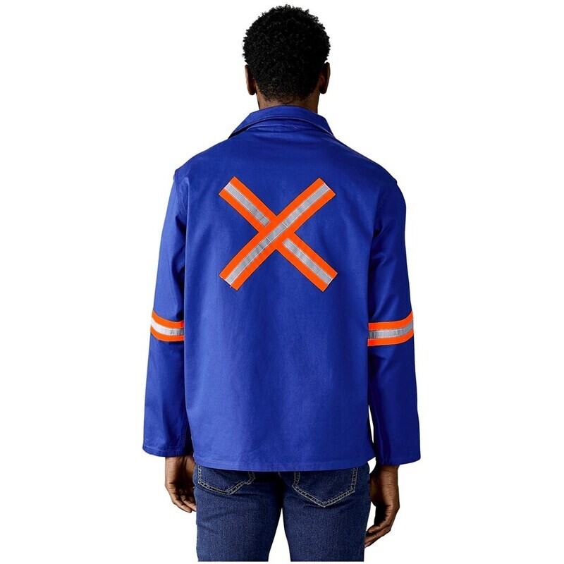 Artisan Premium 100% Cotton Jacket - Reflective Arms &amp; Back - Orange Tape