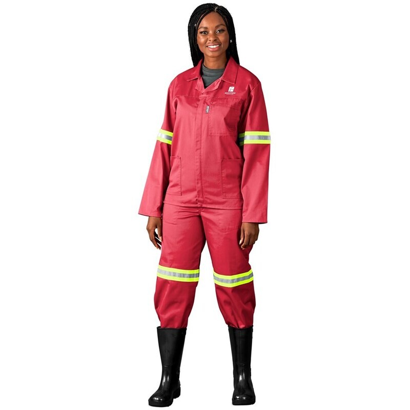 Trade Polycotton Conti Suit - Reflective Arms, Legs &amp; Back - Yellow Tape