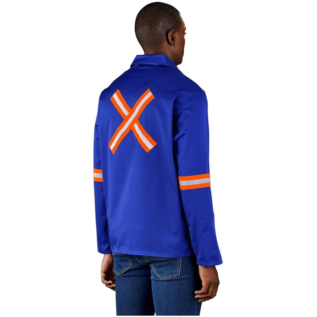 Site Premium Polycotton Jacket - Reflective Arms &amp; Back - Orange Tape