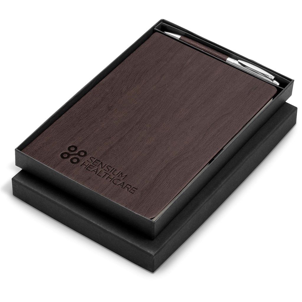 Oakridge Hard Cover Notebook &amp; Pen Set - Brown