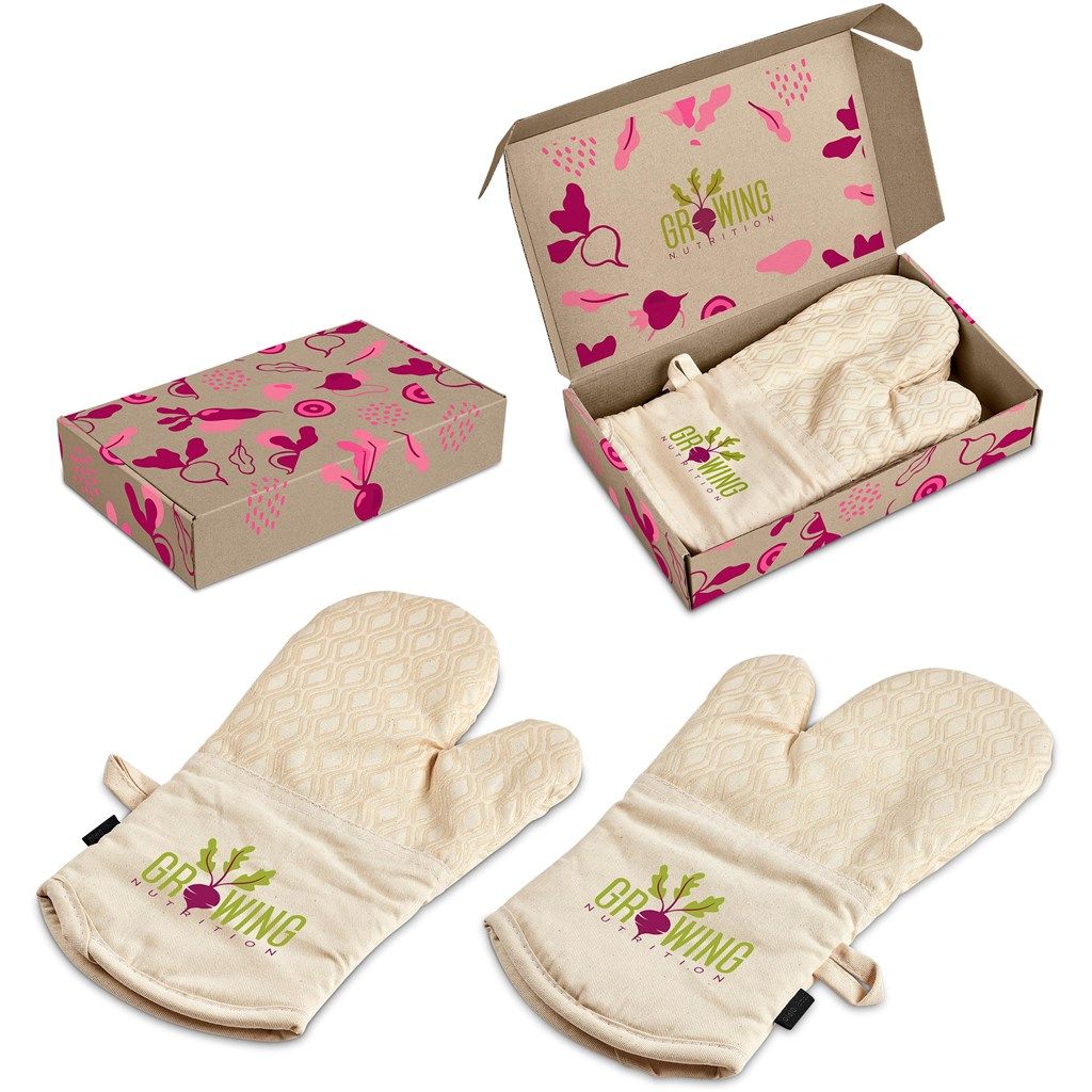 Serendipio Tanoreen Oven Glove Pair in Gift Box - Natural