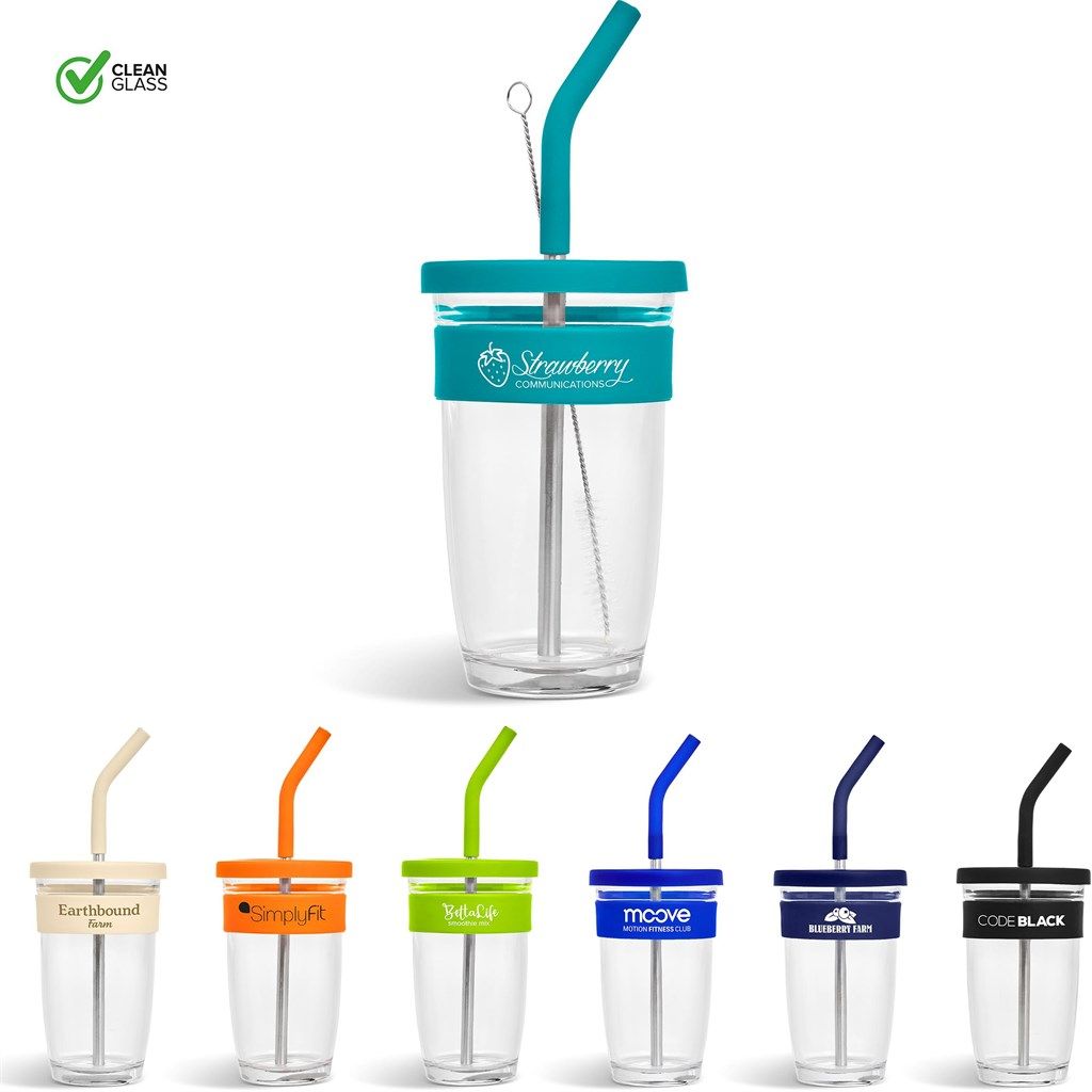 Kooshty Slurp Glass Kup &amp; Straw - 480ML