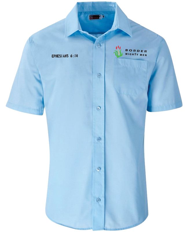 2024 Mighty Mens Blue Kensington Short Sleeve Shirt