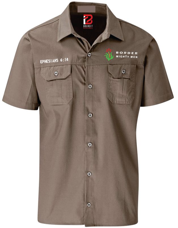2024 Mighty Mens Short Sleeve Wildstone Khaki Shirt