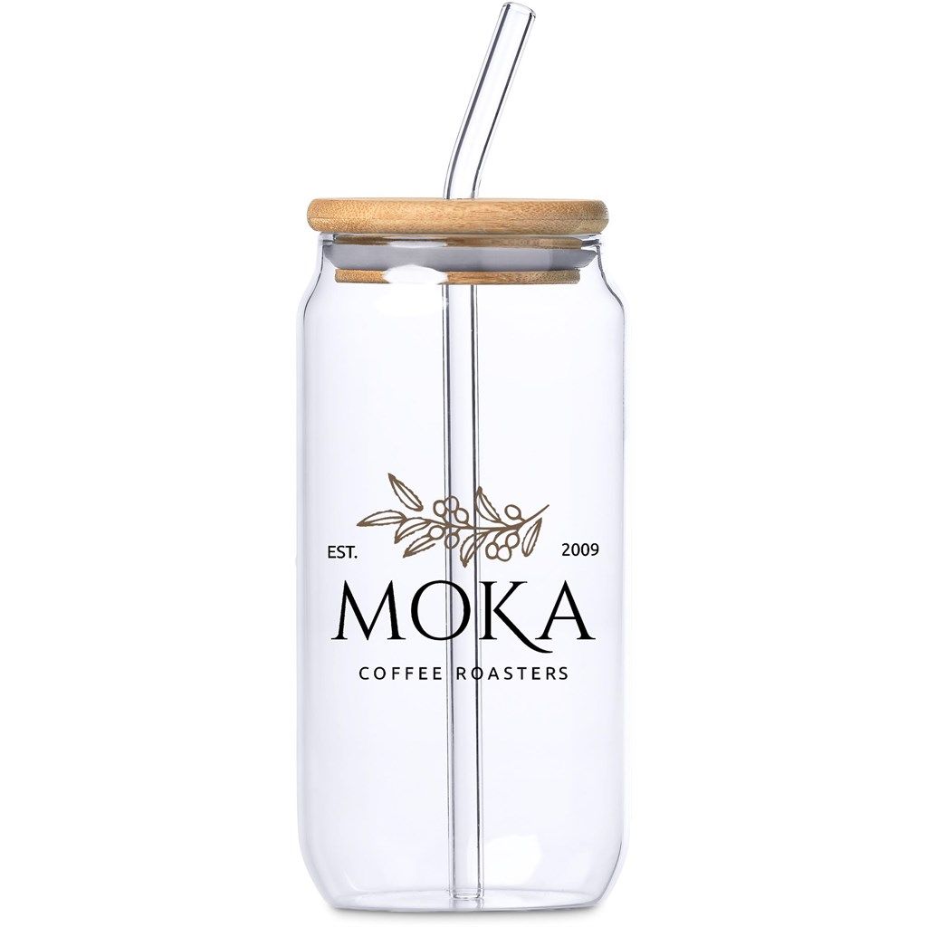 Okiyo Natsu Glass &amp; Bamboo Tumbler &amp; Straw - 500ml