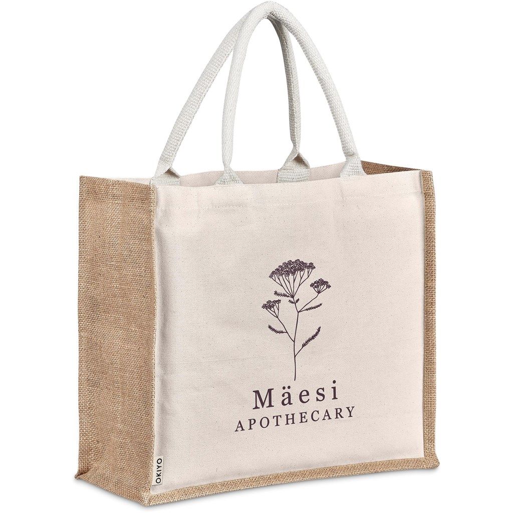Okiyo Chinsai Maxi Jute &amp; Cotton Tote