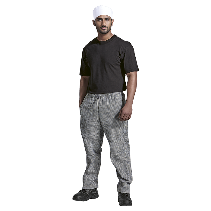 Chef Baggy Pants Black &amp; White Checked