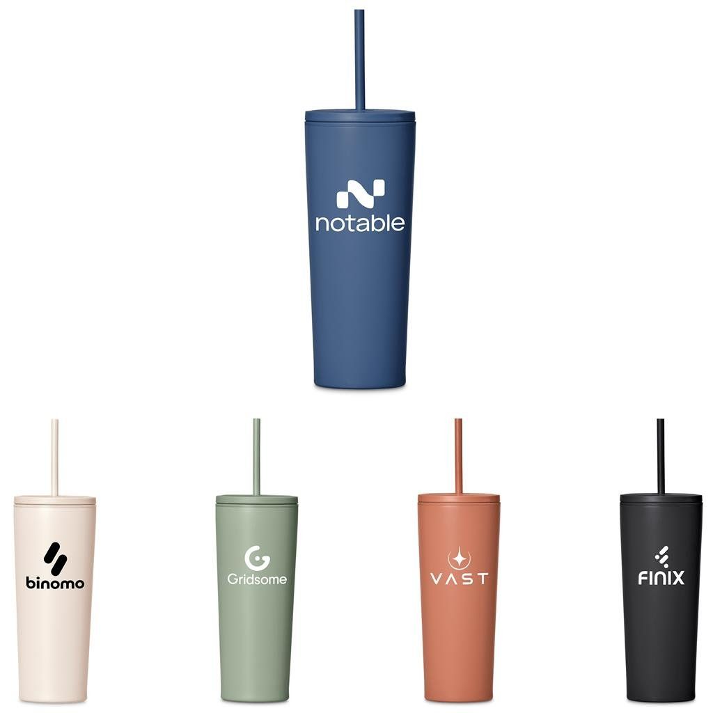 Kooshty Concorde Stainless Steel &amp; Plastic Double-Wall Tumbler &amp; Straw - 720ml