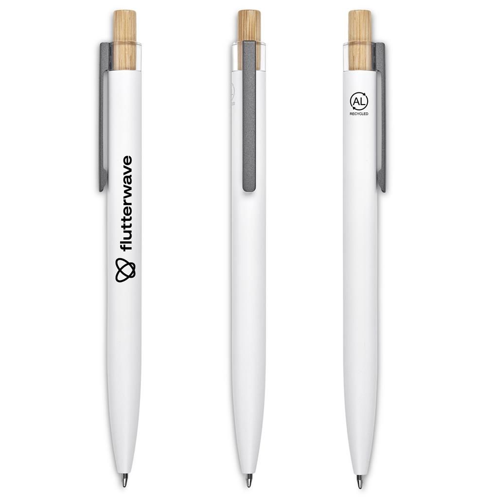 Okiyo Mimo Recycled Aluminium Ball Pen - Solid White