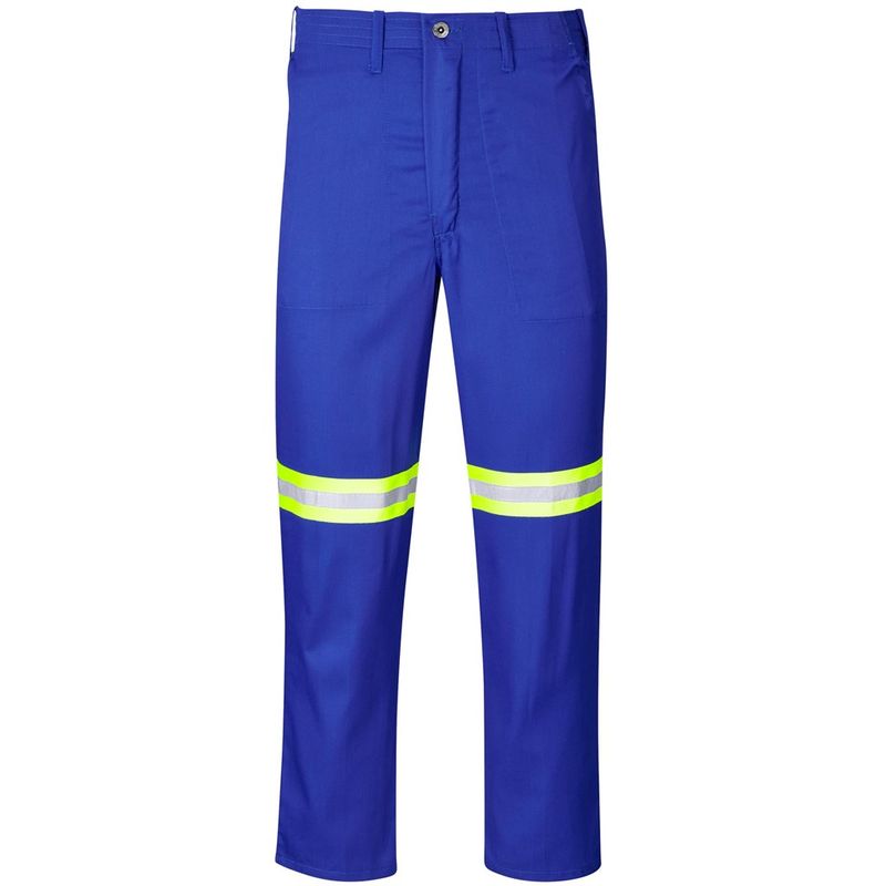 Trade Polycotton Pants - Reflective Legs - Yellow Tape - Royal Blue