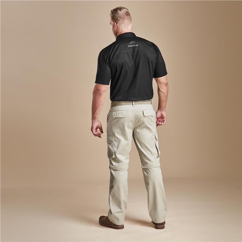 Mens Cargo Zip Off Pants - Stone