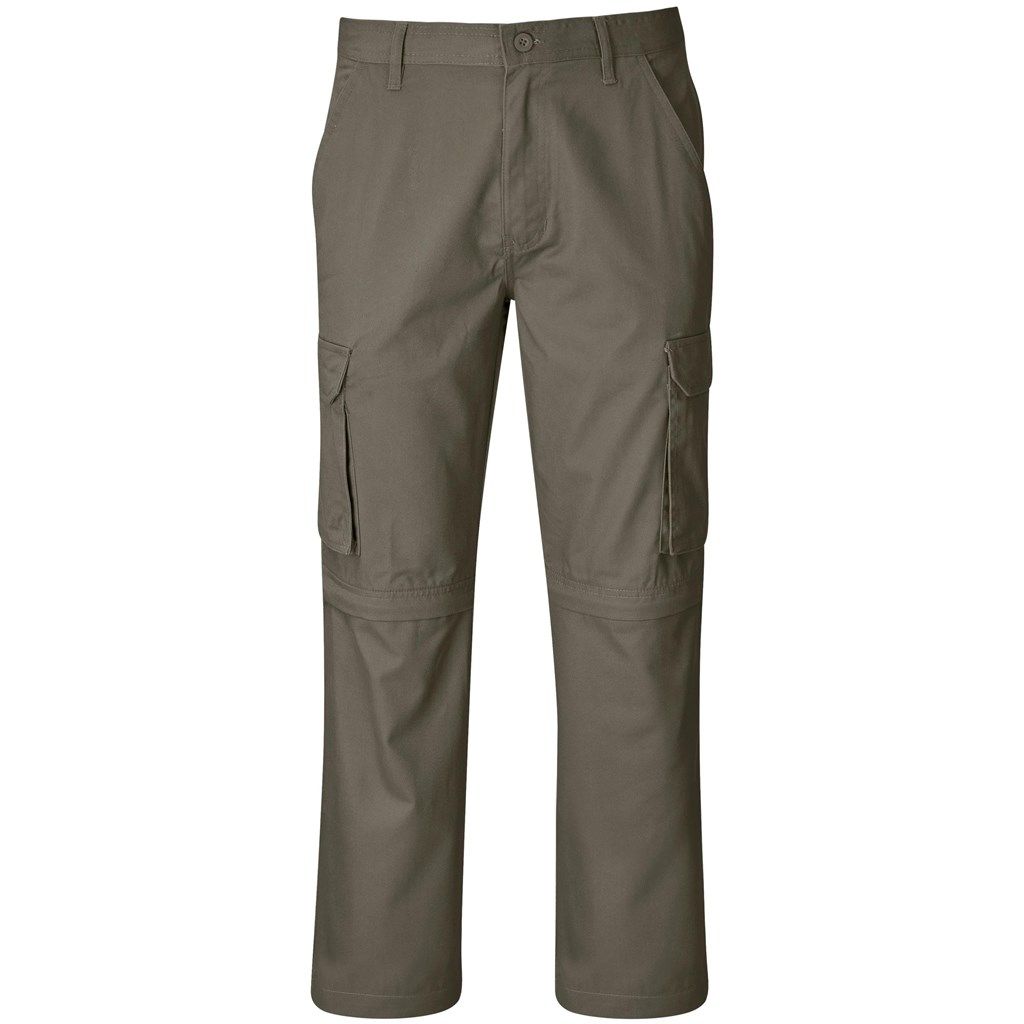 Mens Cargo Zip Off Pants - Khaki