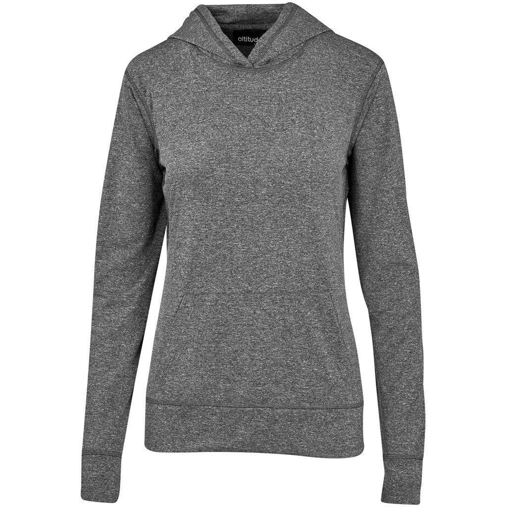 Ladies Fitness Lightweight Hooded Sweater - Black
