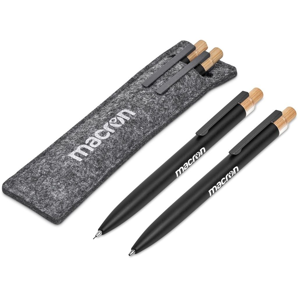 Okiyo Mimo Recycled Aluminum Ball Pen &amp; Pencil Set - Black