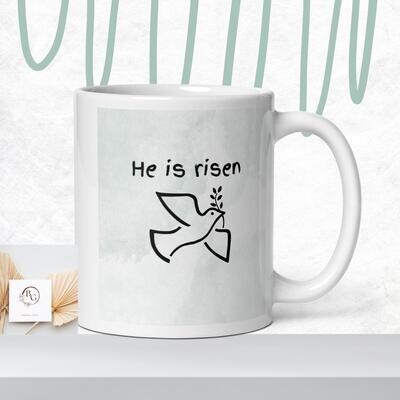 White Easter glossy mug
