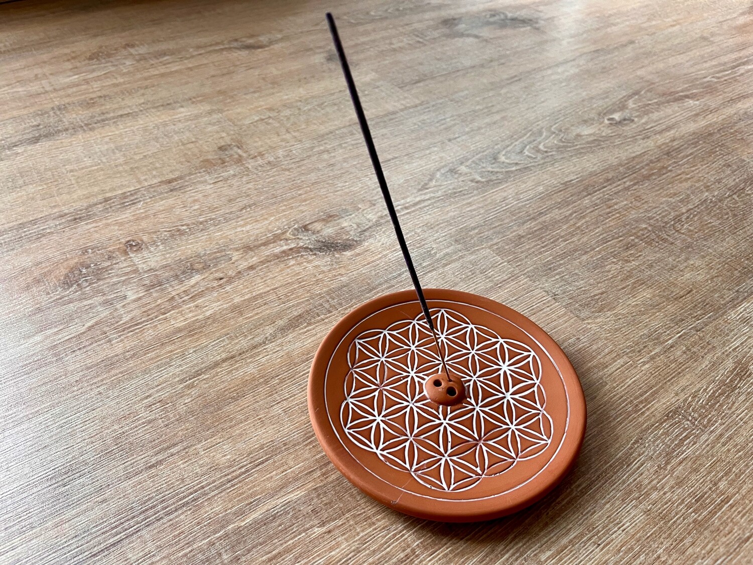 Räucherstäbchenhalter aus Keramik - Blume des Lebens