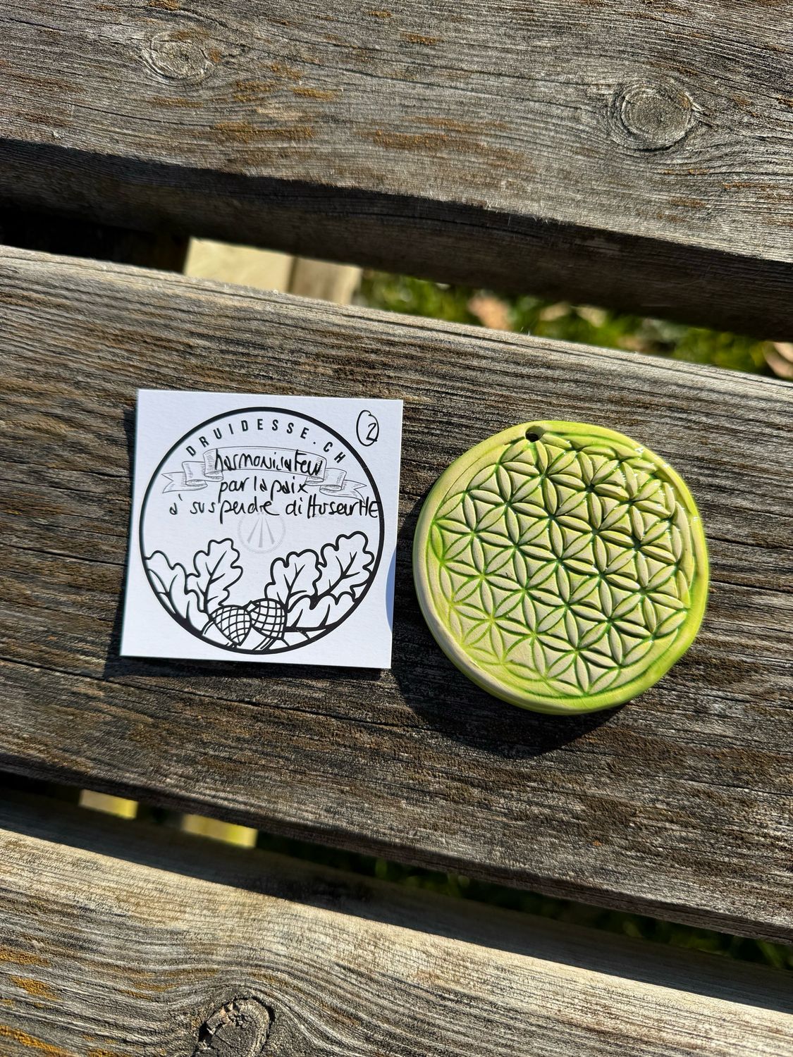 Pièce à suspendre pour harmoniser fleur de vie Alban Arthan no2